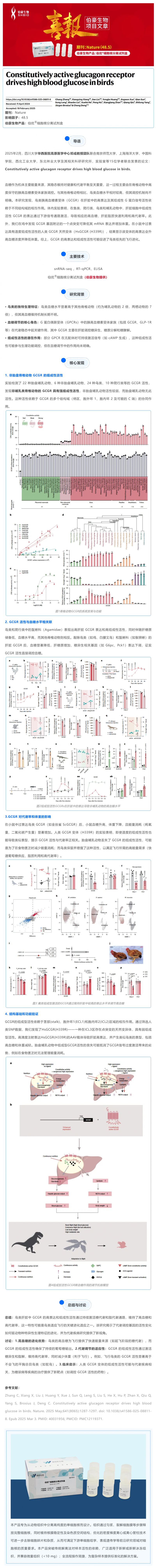 Nature 主刊項目文章 | 組成型活性胰高血糖素受體驅(qū)動鳥類高血糖